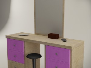 make-up table - game ready Model 3D