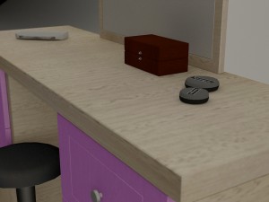 make-up table - game ready Model 3D