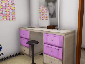 메이크업 테이블 - 게임 준비 3D 모델