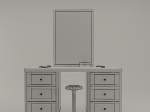 make-up table - game ready Model 3D