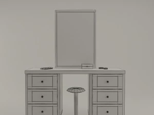 메이크업 테이블 - 게임 준비 3D 모델