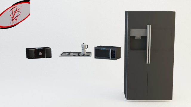 kitchen appliances - game ready 3D Модель .c4d .max .obj .3ds .fbx .stl .blend 