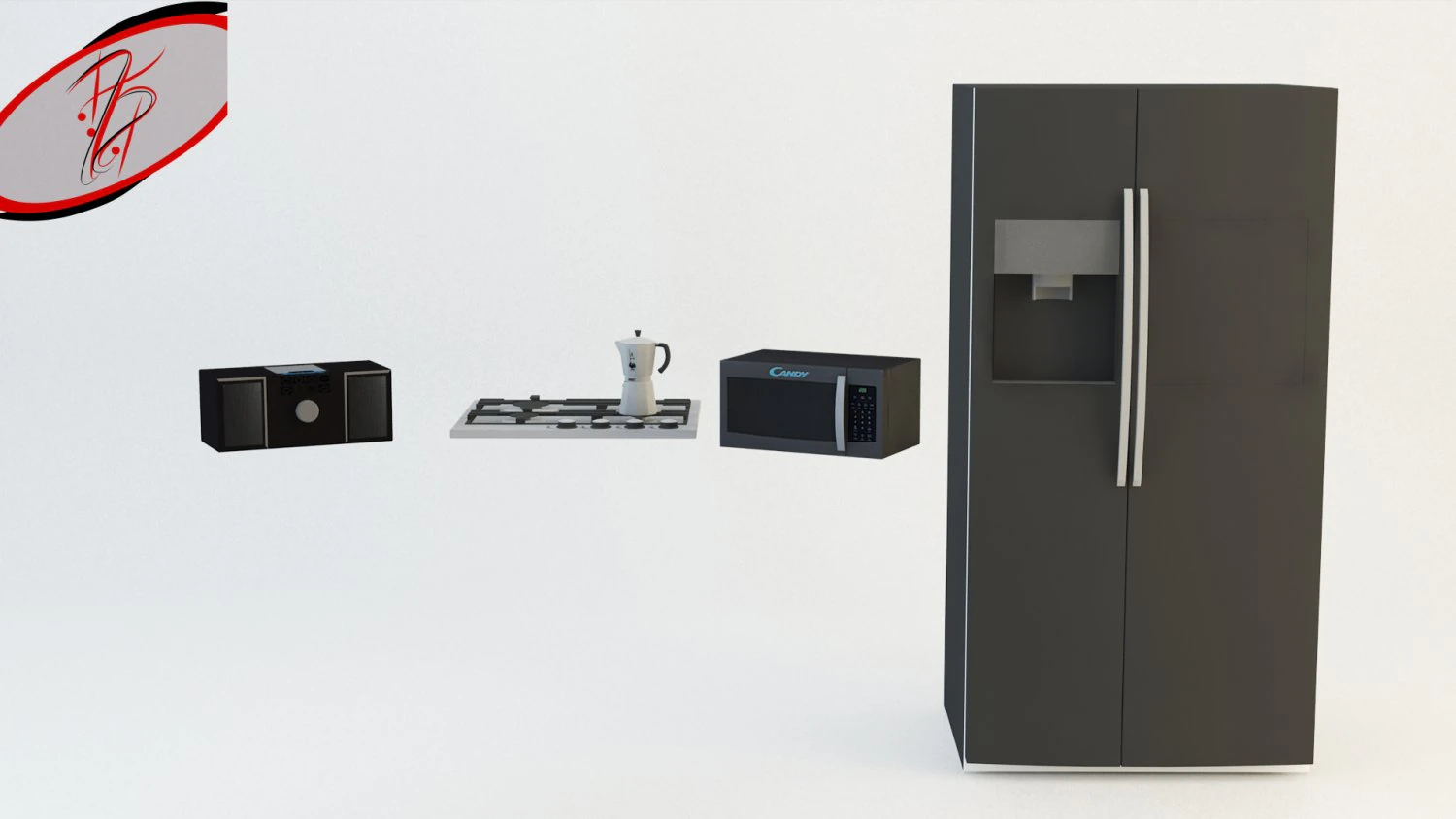 kitchen appliances - game ready 3D Model .c4d .max .obj .3ds .fbx .stl .blend