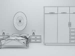 master bedroom - game ready 3Dモデル