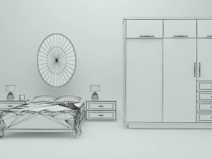 master bedroom - game ready 3D Model