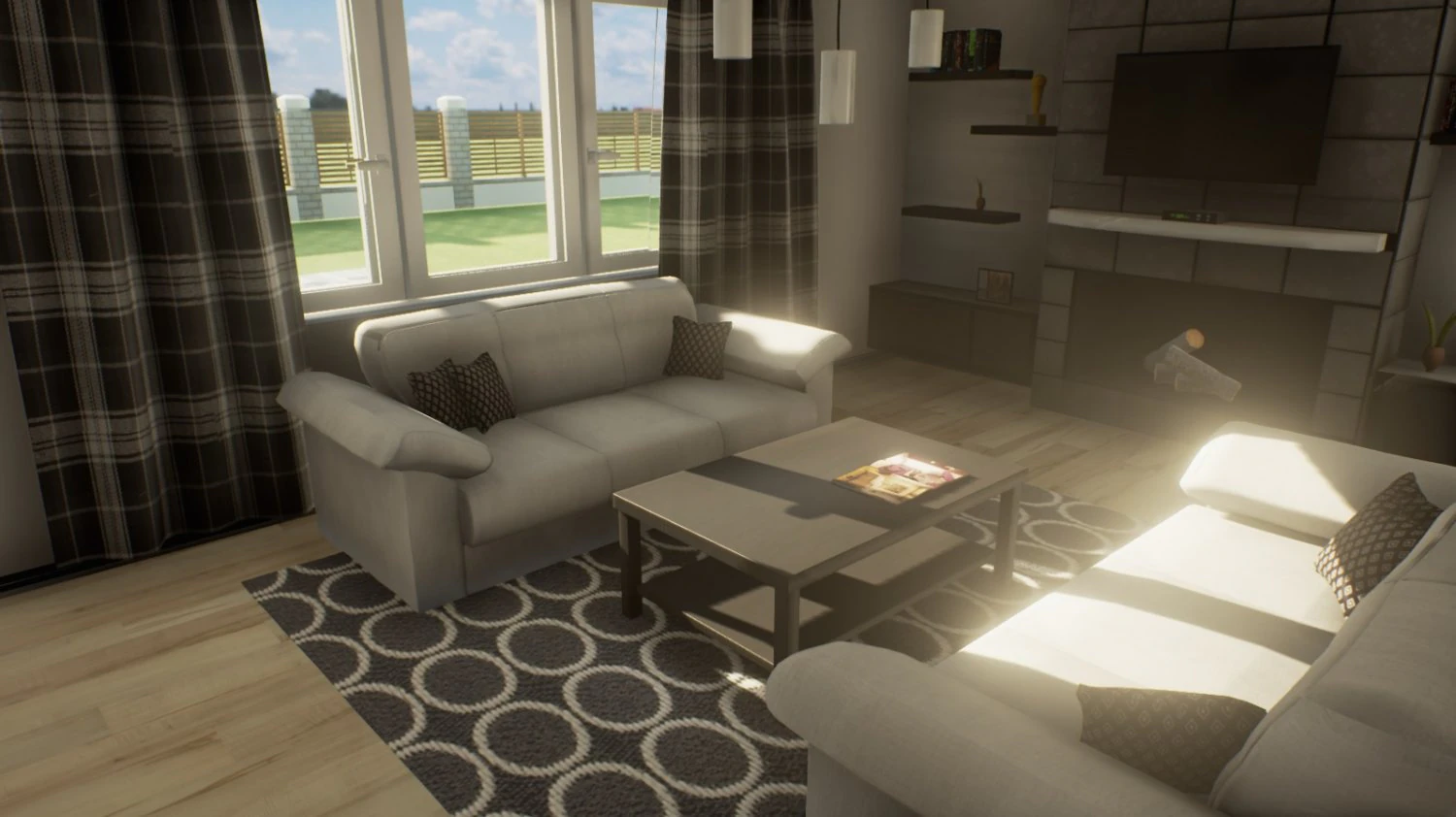sofa and coffee table - game ready 3D Model .c4d .max .obj .3ds .fbx .stl .blend 