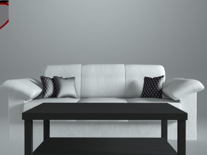 sofa and coffee table - game ready 3D Model