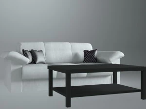sofa and coffee table - game ready 3D Model