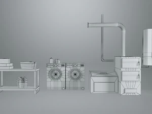 utility room - game ready 3D Model