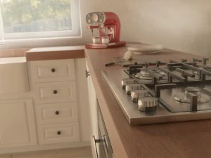 fornello a gas e macchina per il caff&egrave; Modello 3D