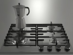 gas stove and coffee maker 3D 모델