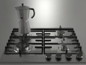 fornello a gas e macchina per il caff&egrave; Modello 3D
