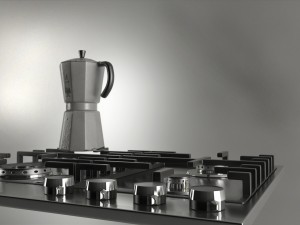 gas stove and coffee maker 3D 모델