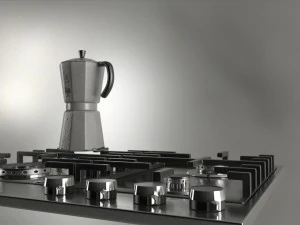 fornello a gas e macchina per il caff&egrave; Modello 3D