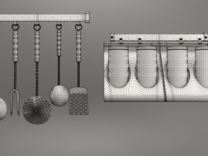 kitchen props Model 3D