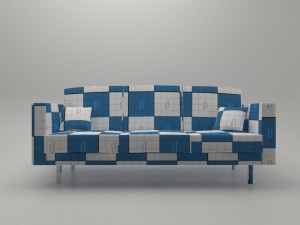living room sofa ap3 series - game ready 3D Model