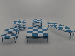 coffee table collection - game ready 3D Model