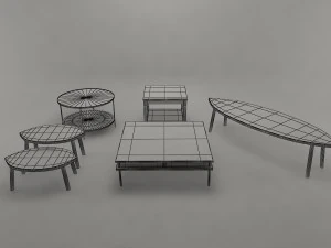 coffee table collection - game ready 3D Model