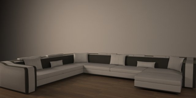 black and white sofa 3D 模型 .c4d .max .obj .3ds .fbx .stl .blend 