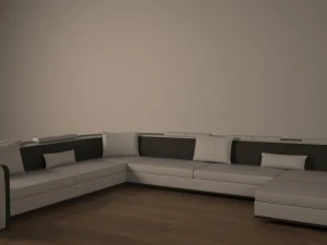 divano bianco e nero Modello 3D