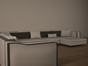 black and white sofa 3D 模型