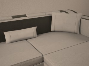 black and white sofa 3D 模型