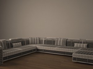 black and white sofa 3D 模型