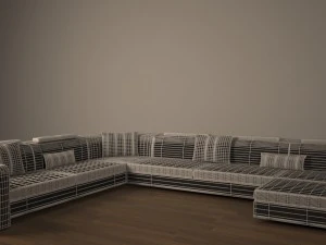 black and white sofa 3D Model