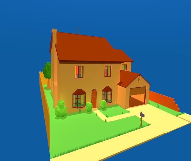 simpsons home 3D 模型 .c4d .max .obj .3ds .fbx .stl .blend 