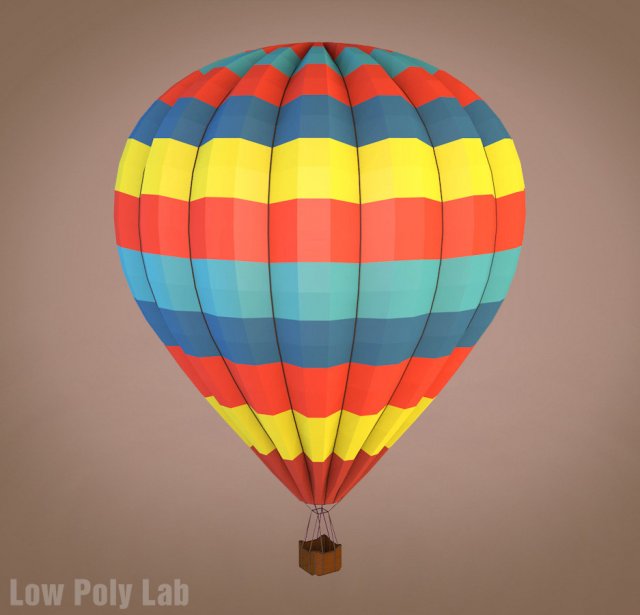 low poly balloon 3D-Modell .c4d .max .obj .3ds .fbx .stl .blend 