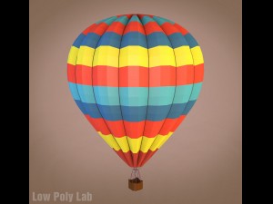 low poly balloon 3Dモデル