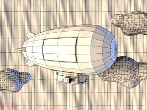 low poly airship Modello 3D