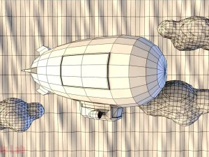 low poly airship 3D Model