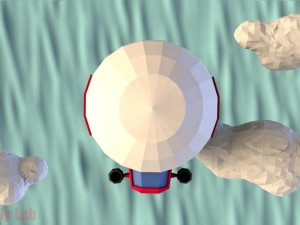 low poly airship Modello 3D