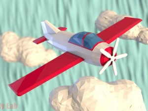 low poly plane 3D Модель