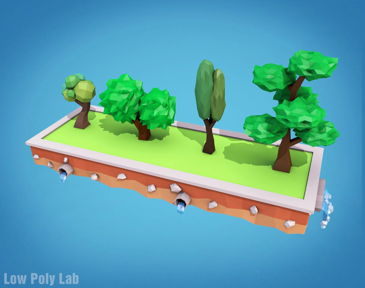 low poly trees 3D Model .c4d .max .obj .3ds .fbx .stl .blend 