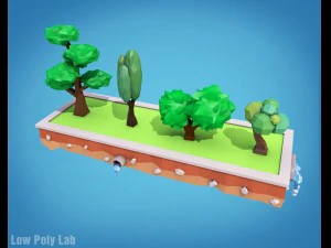 low poly trees 3D Model