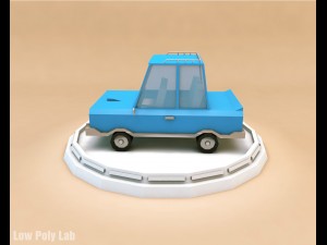 low poly family car Model 3D