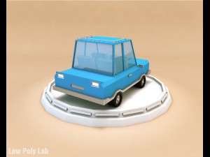 low poly family car Model 3D
