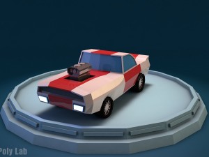 low poly racing car 3Dモデル