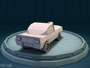 low poly racing car 3D Model