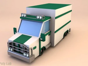 low poly truck 3D Model