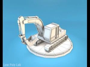 low poly excavator 3D Model