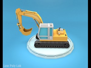 low poly excavator 3D Модель