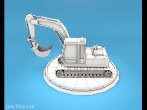low poly excavator 3D Модель