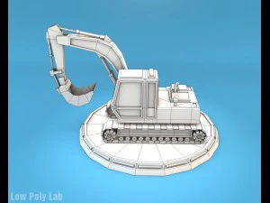 low poly excavator 3D Model