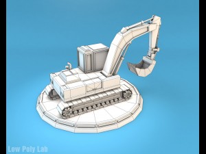 low poly excavator 3D Модель