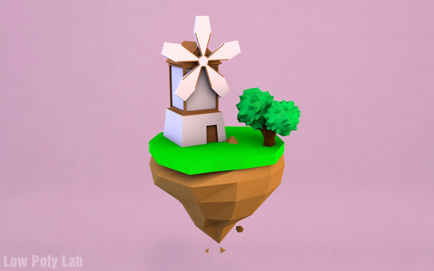 low poly mill 3D Model .c4d .max .obj .3ds .fbx .stl .blend 