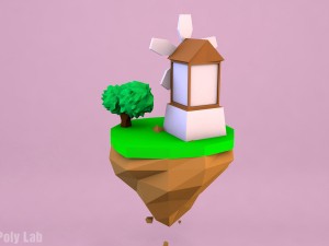 low poly mill 3D Model