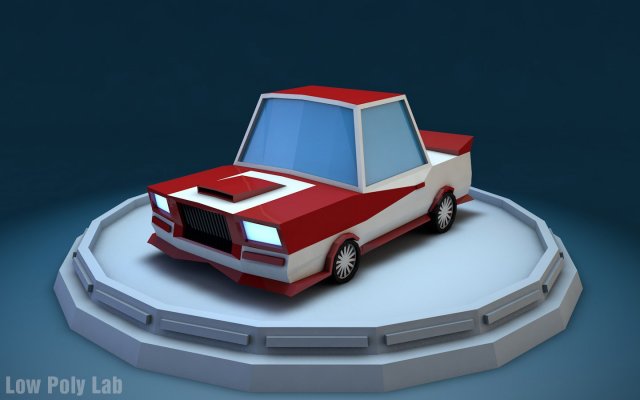 low poly racing car 3D Model .c4d .max .obj .3ds .fbx .stl .blend 